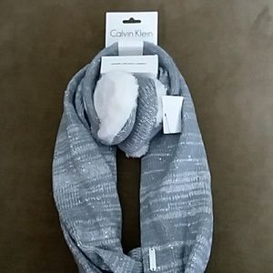 Calvin Klein infinity scarf and earmuffs